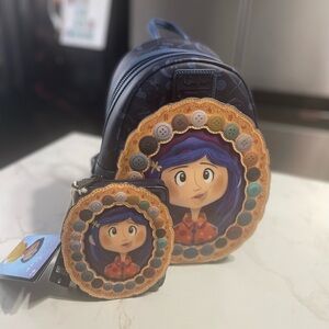 Loungefly Coraline Lenticular mini backpack and matching wallet